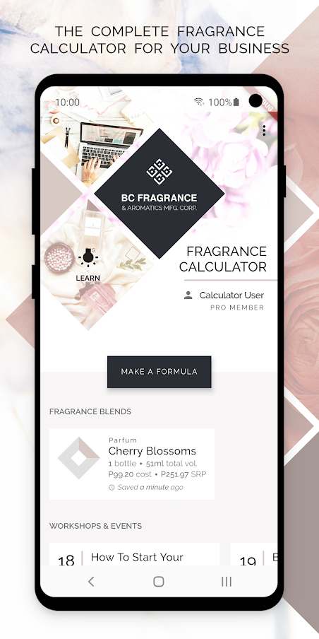 fragrance oil calculator app