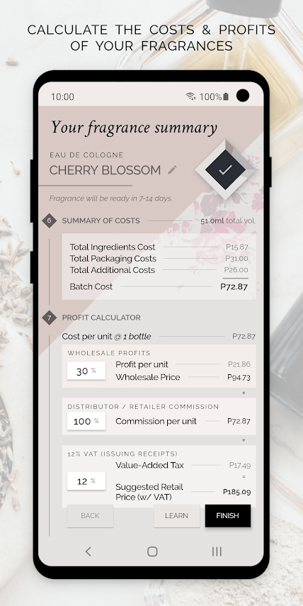 fragrance oil calculator app